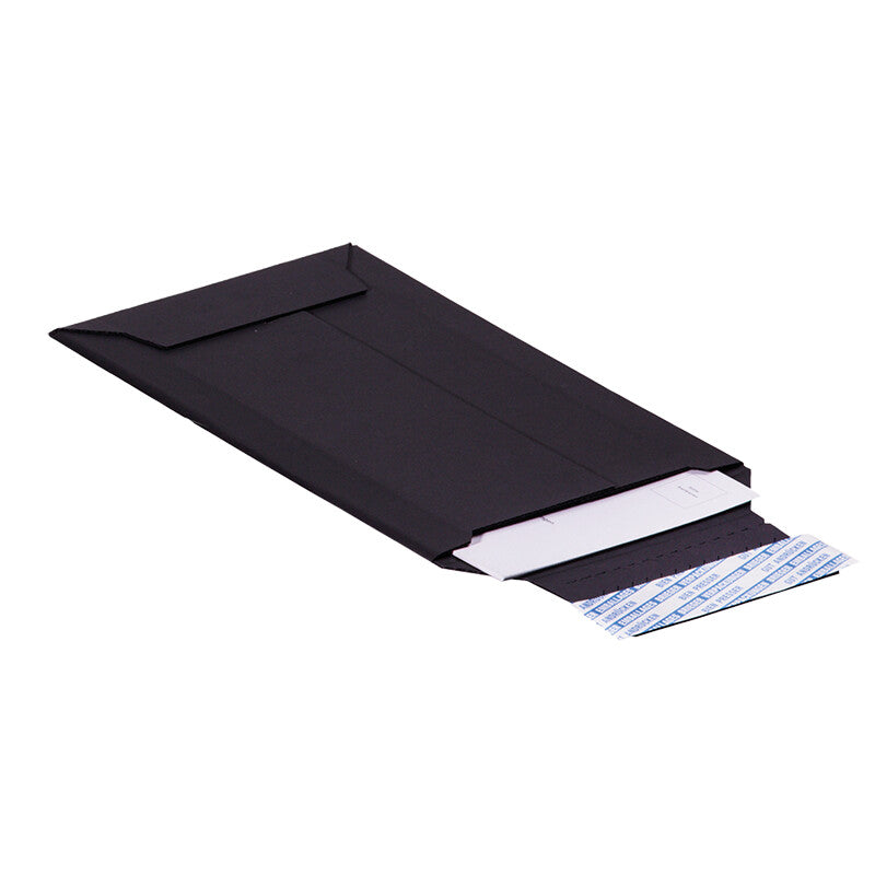 Brimail Karton-Versandtasche – 250 × 350 mm, Öffnung Schmalseite, Wellkarton, Schwarz, Selbstklebend – 1 Stk. (Ab 100 Stk.)