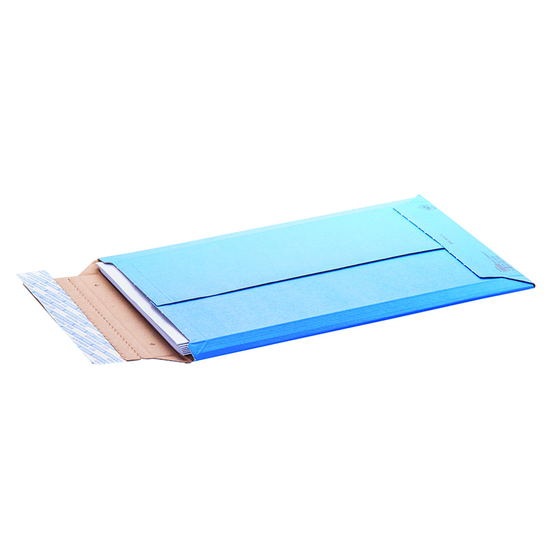 Brimail Karton-Versandtasche – 250 × 350 mm, Schmalseite offen, Wellkarton, Blau, Selbstklebend – 100 Stück