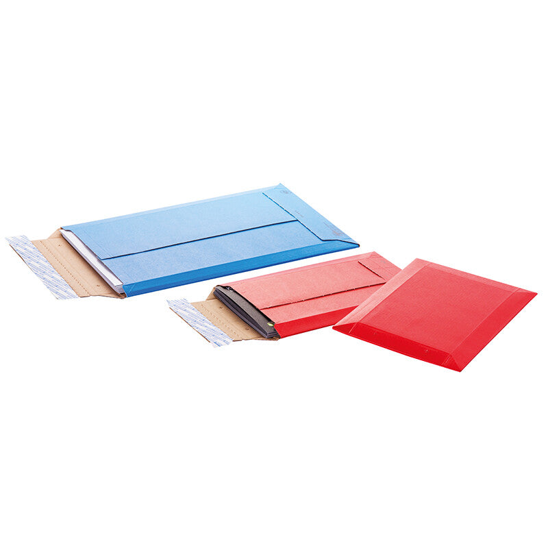 Brimail Karton-Versandtasche – 250 × 350 mm, Schmalseite offen, Wellkarton, Blau, Selbstklebend – 100 Stück