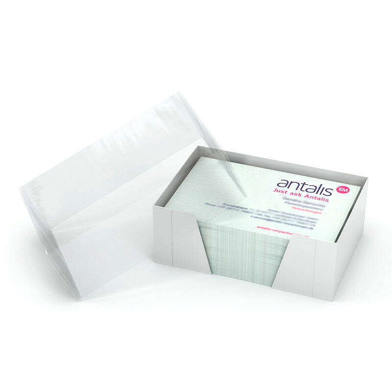 Visitenkarten-box Visitenkartenbox, 2-teilig, weiss – 87 × 57 × 35 mm – 138 Stk.
