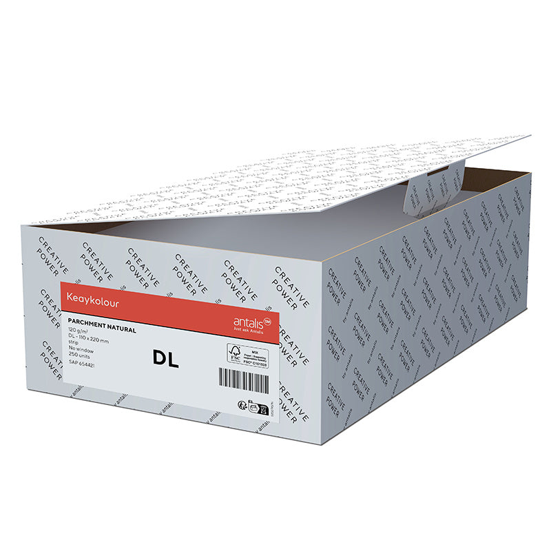 Keaykolour Couvert C5 (229 × 162 mm), ohne Fenster, haftklebend (Optifix), Snow White, Papier – 50 Stk.