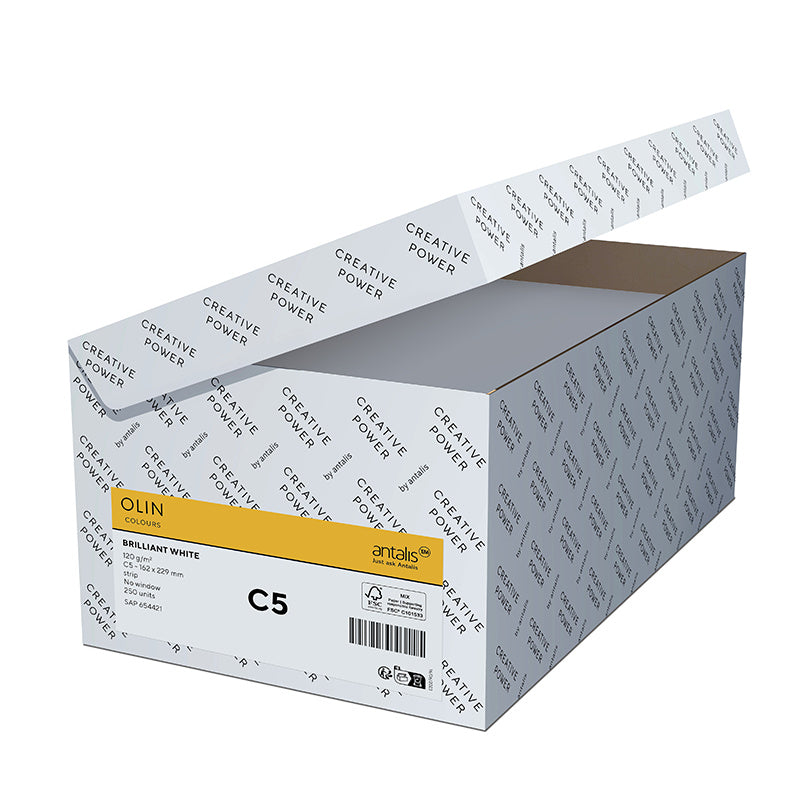 Olin Couvert C6 (162 × 114 mm), ohne Fenster, haftklebend (Optifix), Pistazie, matt, 120 g/m² – 50 Stk.