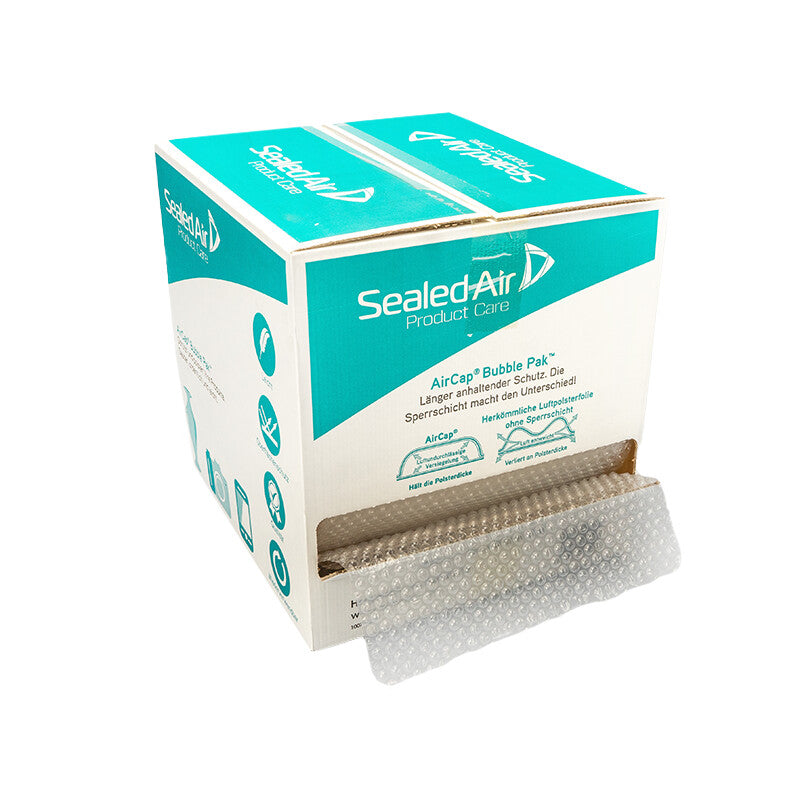 Aircap Luftpolsterfolie – 1000 mm × 100 m – 2-lagig, Noppen – PVC, Transparent – 1 Rolle