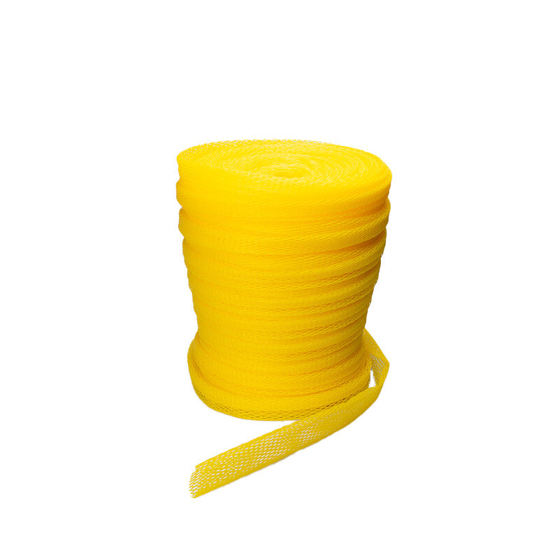 Verpackungsnetz Typ 55 – 40 mm × 150 m – Durchmesserbereich 40–75 mm – LD-PE, gelb – 1 Rolle