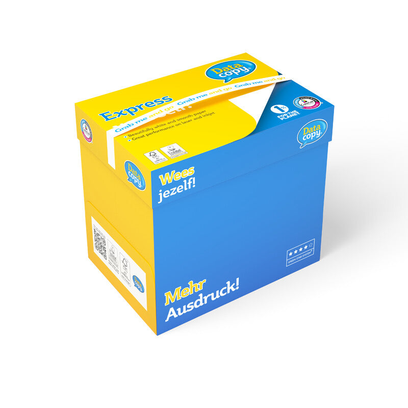 Datacopy premiumpaper Data Copy Kopierpapier – A4, 90 g/m², hochweiss – für Inkjet/Laser – FSC, EU Ecolabel – 2500 Blatt