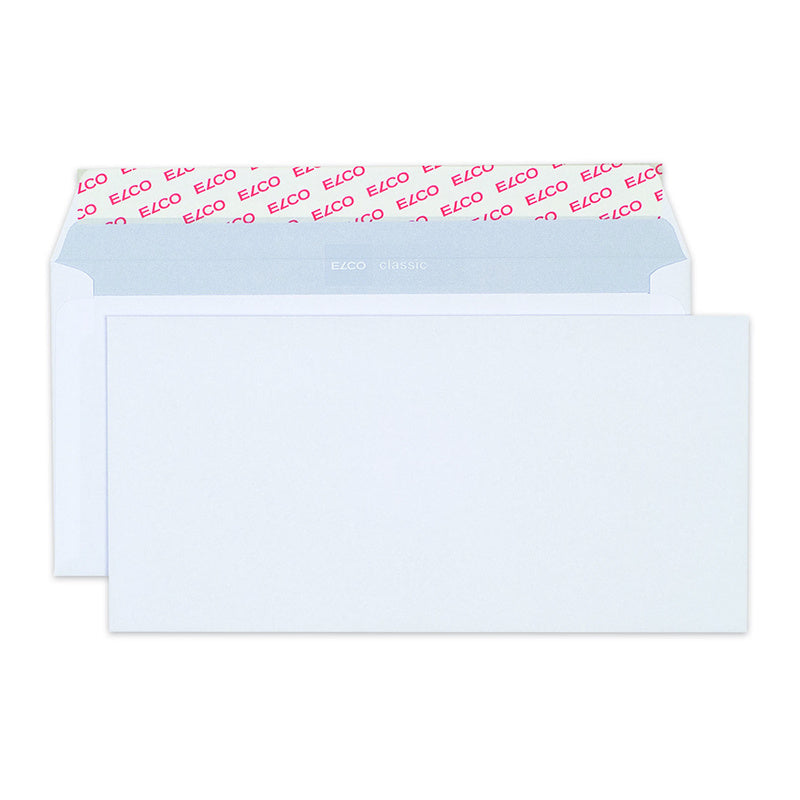 Elco Couvert C6/5 (229 × 114 mm), Haftklebend (Optifix), Hochweiss, 100 g/m², Holzfrei ECF – 500 Stk.