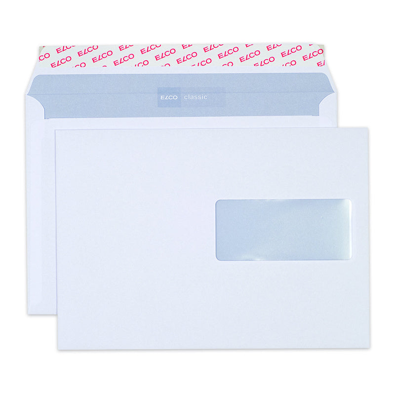 Elco Couvert C5, Fenster rechts, hochweiss, lasergeeignete Fensterfolie, mit Innendruck – 500 Stk.