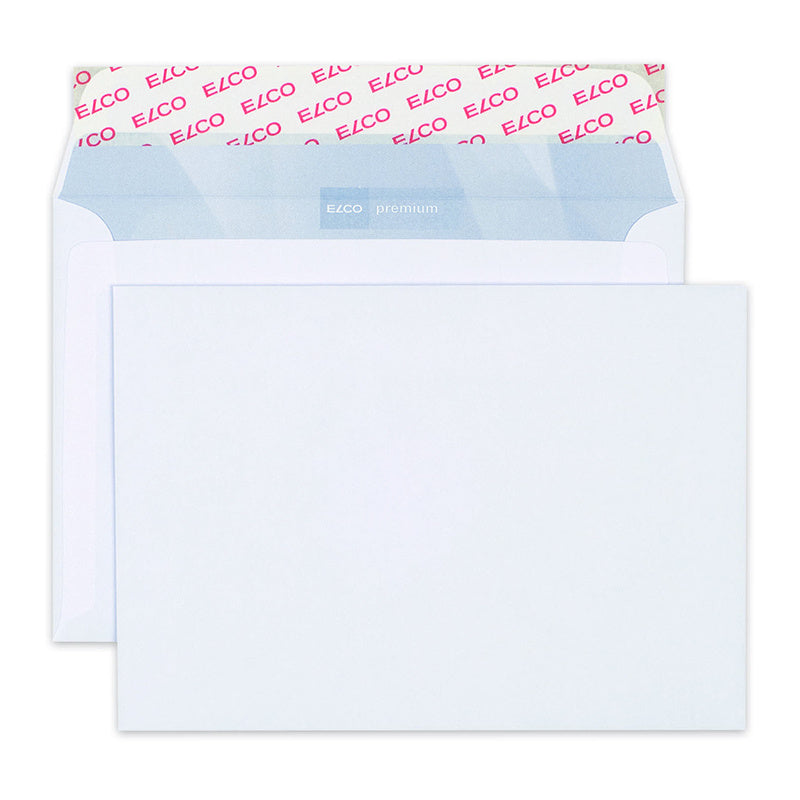 Elco Couvert B6 (176 × 125 mm), ohne Fenster, haftklebend (Optifix), hochweiss, 100 g/m² – 500 Stk.