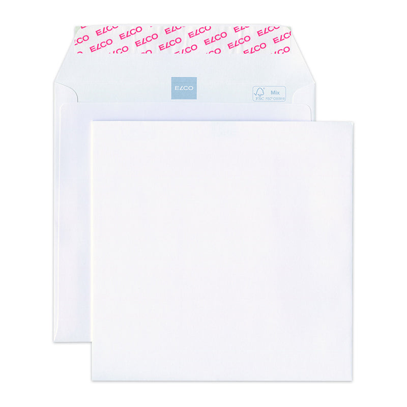Elco Couvert 175 × 175 mm, ohne Fenster, matt hochweiss, 120 g/m² – 500 Stk.
