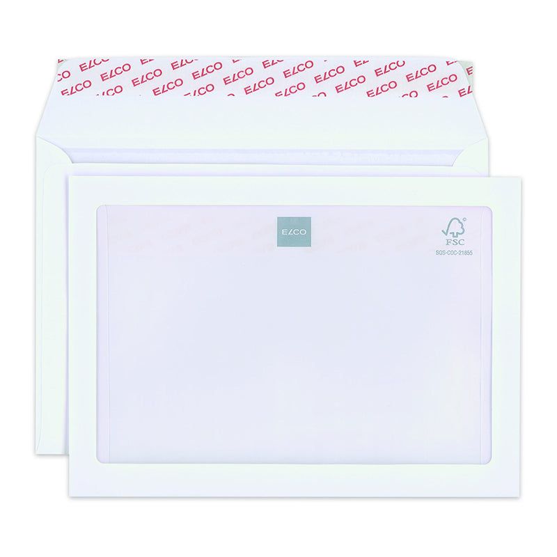 Elco Couvert C5, mit Fenster, selbstklebend, hochweiss, 100 g/m² – 500 Stk.