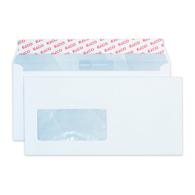 Elco Couvert C5/6, Fenster links, hochweiss, 100 g/m², mit Innendruck – 500 Stk.