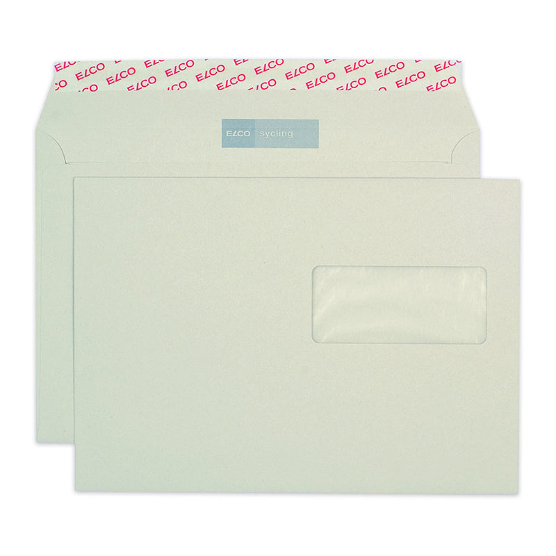 Elco Couvert C5, Fenster rechts, recyclingweiss, 100 g/m², Pergaminfenster – 500 Stk.