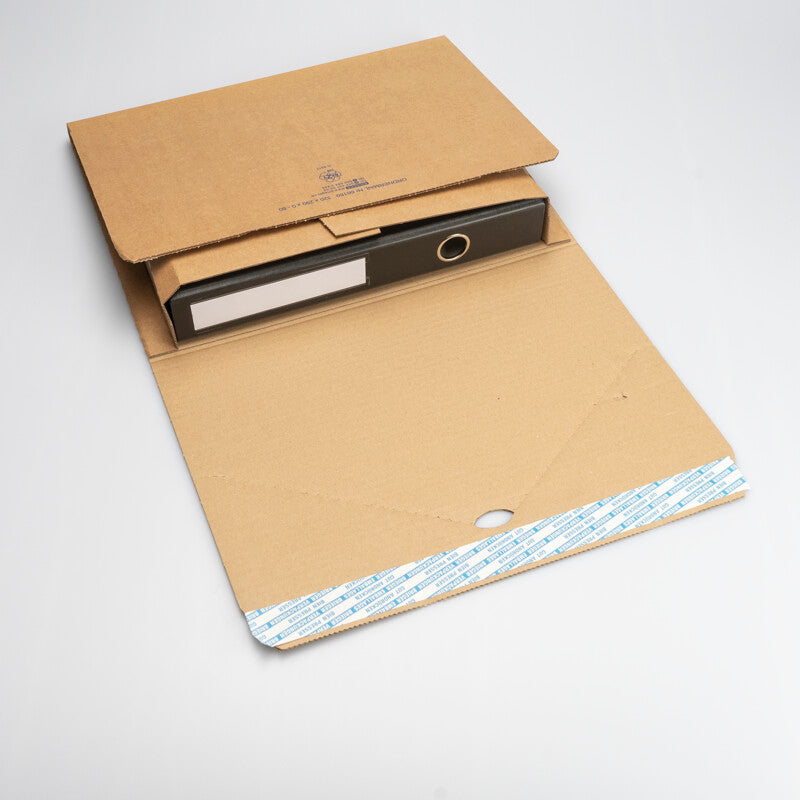 Einwickelverpackung Ordnerverpackung, braun – 320 × 290 × 80 mm – 25 Stk.