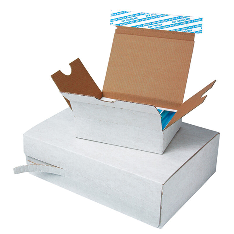 Klappschachtel Weiss mit Automatikboden – 165 × 117 × 40 mm – 25 Stk.