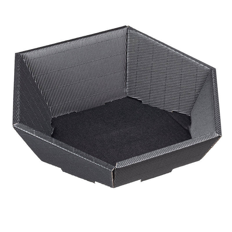 Geschenkkorb Geschenkbox – 2-wellig, EB-Welle, Kraftliner – Innenmass 270 × 290 × 60 mm – Schwarz – 25 Stück