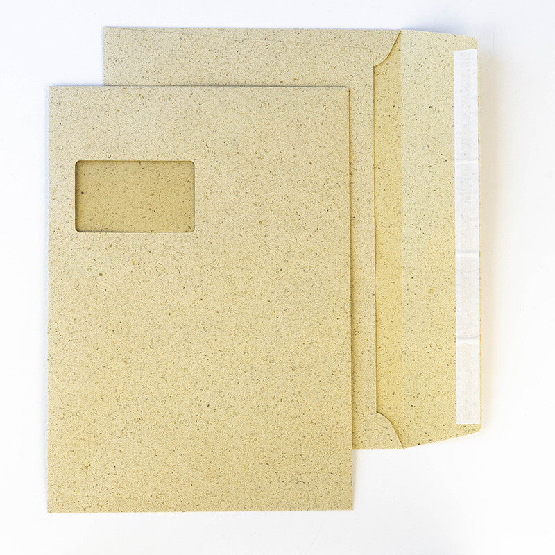 GrasPapier Couvert C4, Fenster links, naturweiss, Graspapier – 250 Stk.