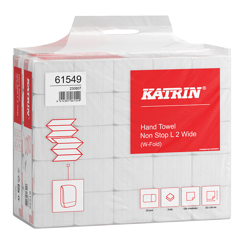 Katrin katrin Katrin Falthandtuch Non-Stop L2 – W-Falz, 2-lagig, weiss, 240×320 mm – 48'000 Stück
