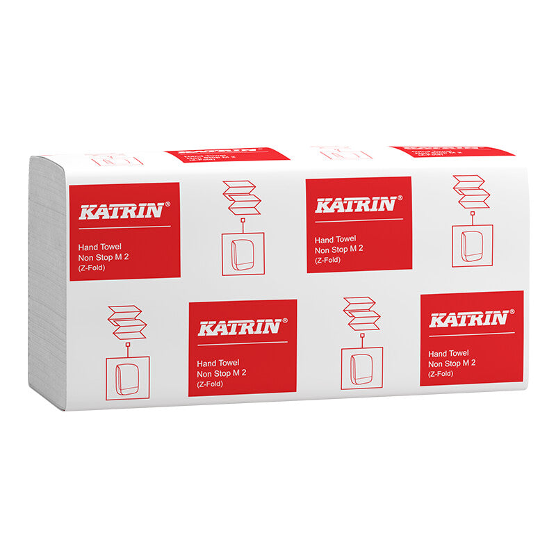 Katrin – Falthandtücher Z-Falz – 2-lagig, weiss, Recycling-Fasermischung – 203 × 240 mm – für Non Stop M2 - 1 Palette à 160'000 Stück
