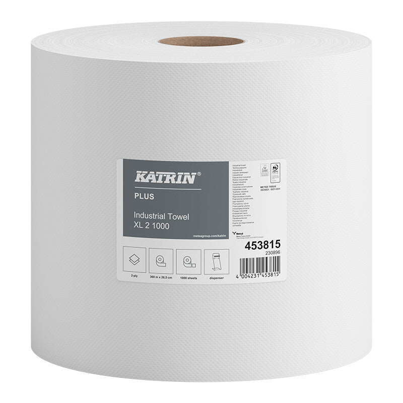 Katrin katrin Katrin Industrietücher, 100 % Zellstoff, 3-lagig, Blau, 36 × 38 cm, 60 Rollen