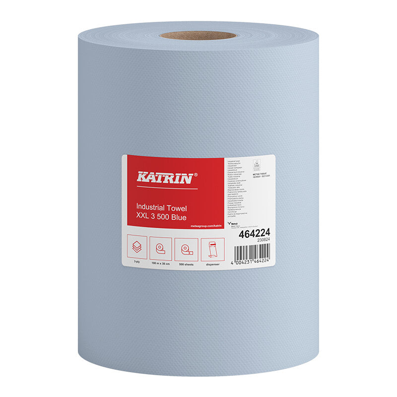 Katrin katrin Katrin Industrietücher, 100 % Zellstoff, 3-lagig, Blau, 36 × 38 cm, 60 Rollen