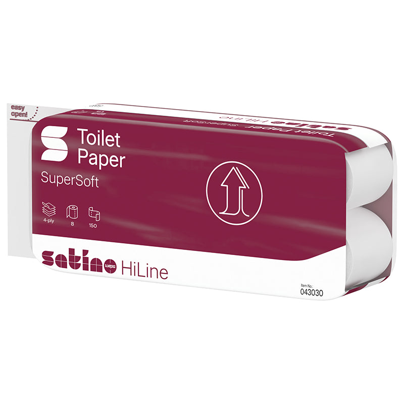 Satino Prestige Toilettenpapier – 4-lagig, Zellstoff, Blattgrösse 94 × 130 mm, 150 Blatt/Rolle – 1'512 Rollen