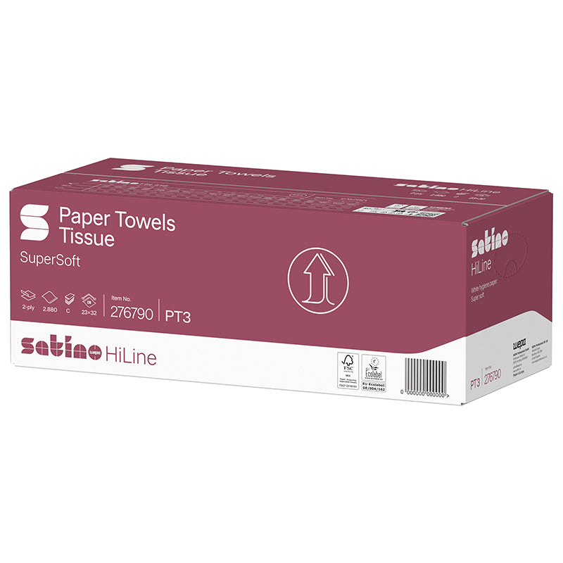 Satino – Falthandtücher C-Falz – 2-lagig, hochweiss, Zellstoff – 230 × 320 mm – Karton 20'160 Blatt – FSC