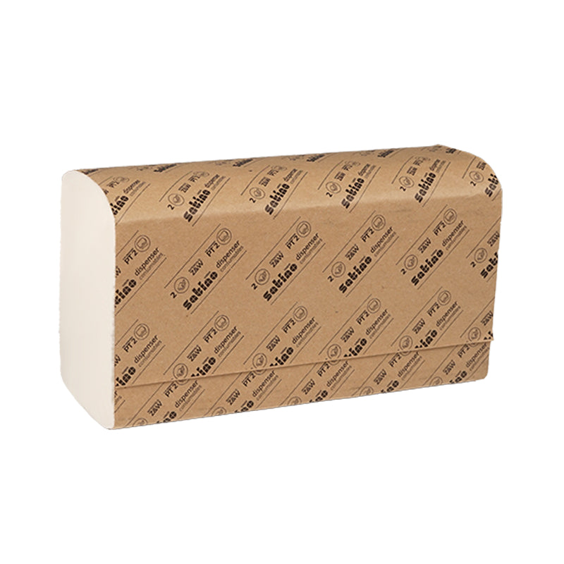Satino satino Satino Falthandtuch – W-Falz, 2-lagig, Zellstoff, weiss, 206 × 320 mm, 3000 Stück