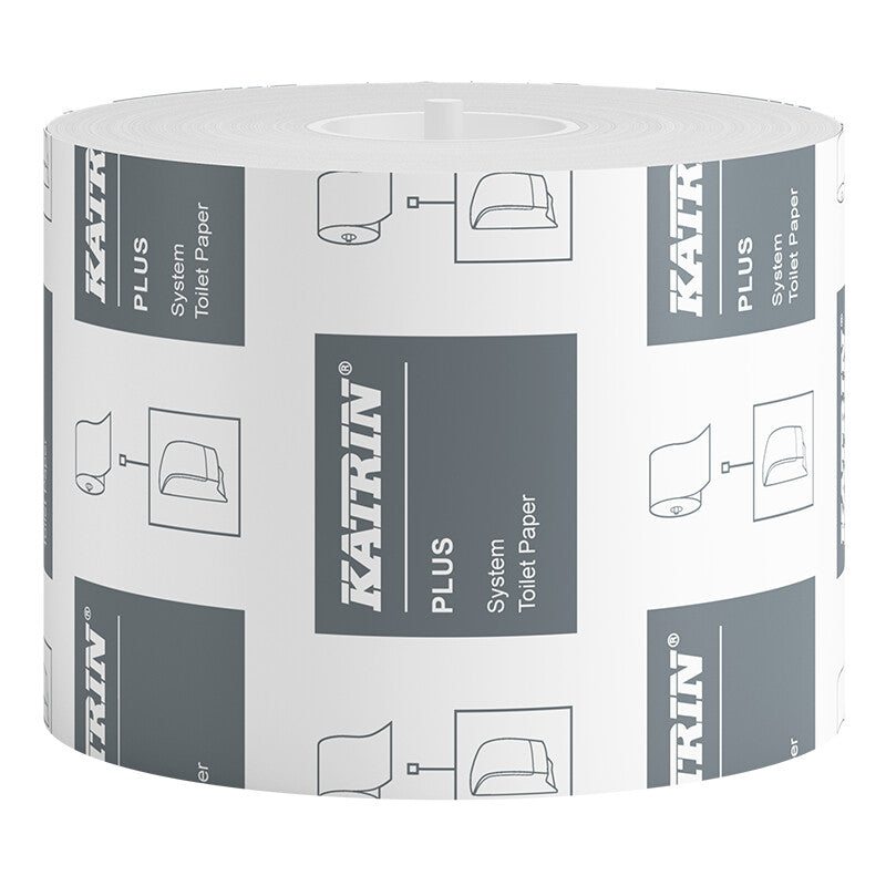 Katrin Plus Toilettenpapier – 4-lagig, Zellstoff, Blattgrösse 98 × 133 mm, 180 Blatt/Rolle – 1'400 Rollen