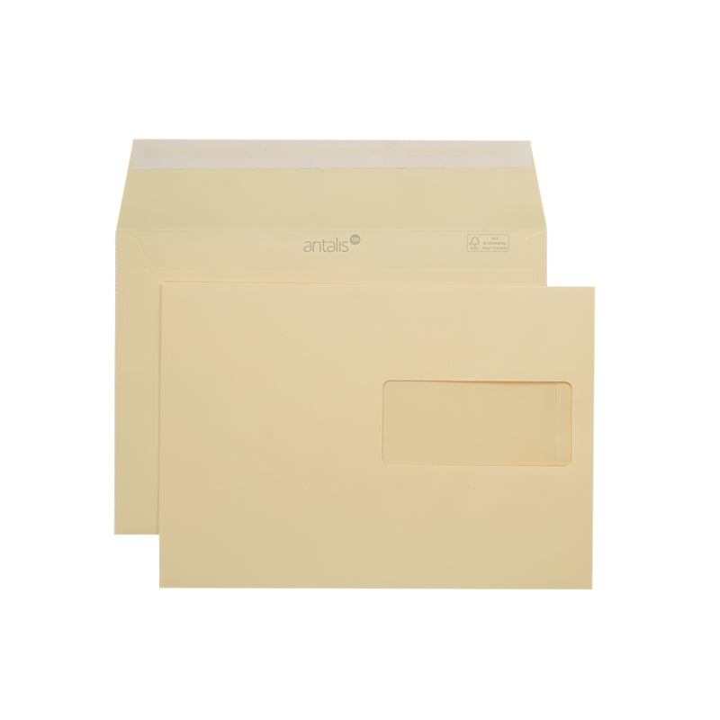 Image Couvert C5 (229 × 162 mm), mit Fenster, haftklebend (Optifix), Beach/Chamois, 120 g/m² – 200 Stk.