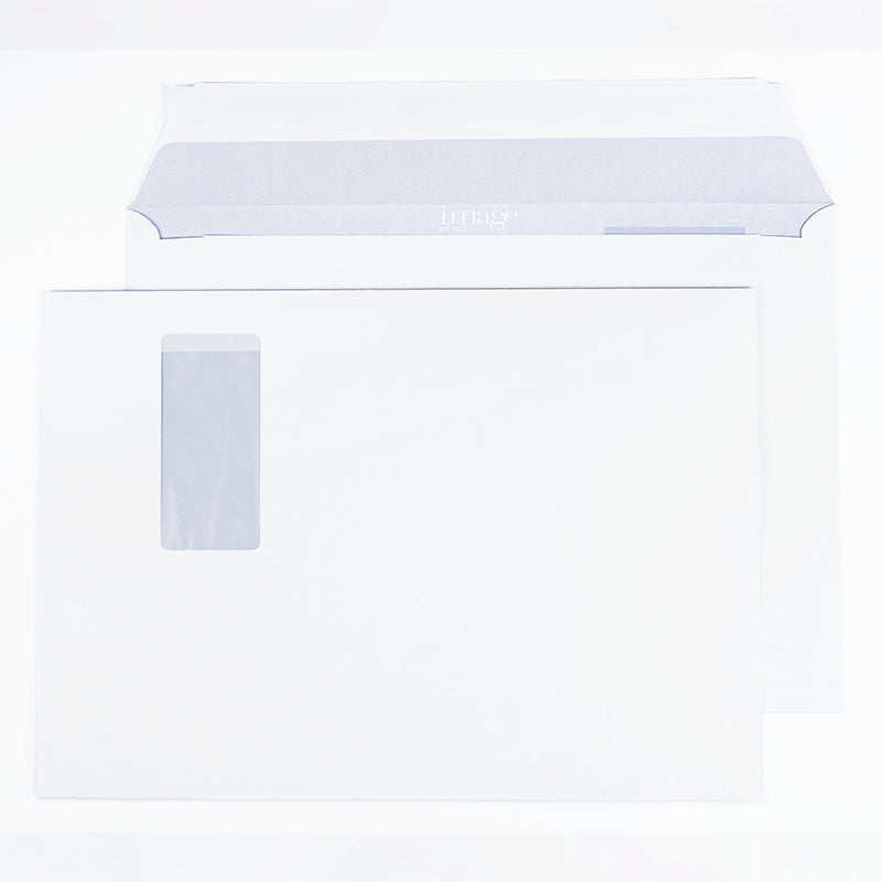 Image Couvert C4 (324 × 229 mm), mit Fenster, hochweiss, Papier – 250 Stk.