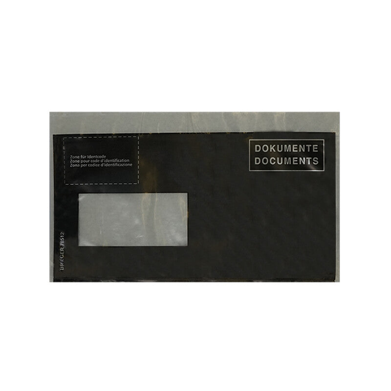 Dokuline Dokumententasche – C6/5 (120 × 235 mm), Fenster links, bedruckt, schwarz – 250 Stück