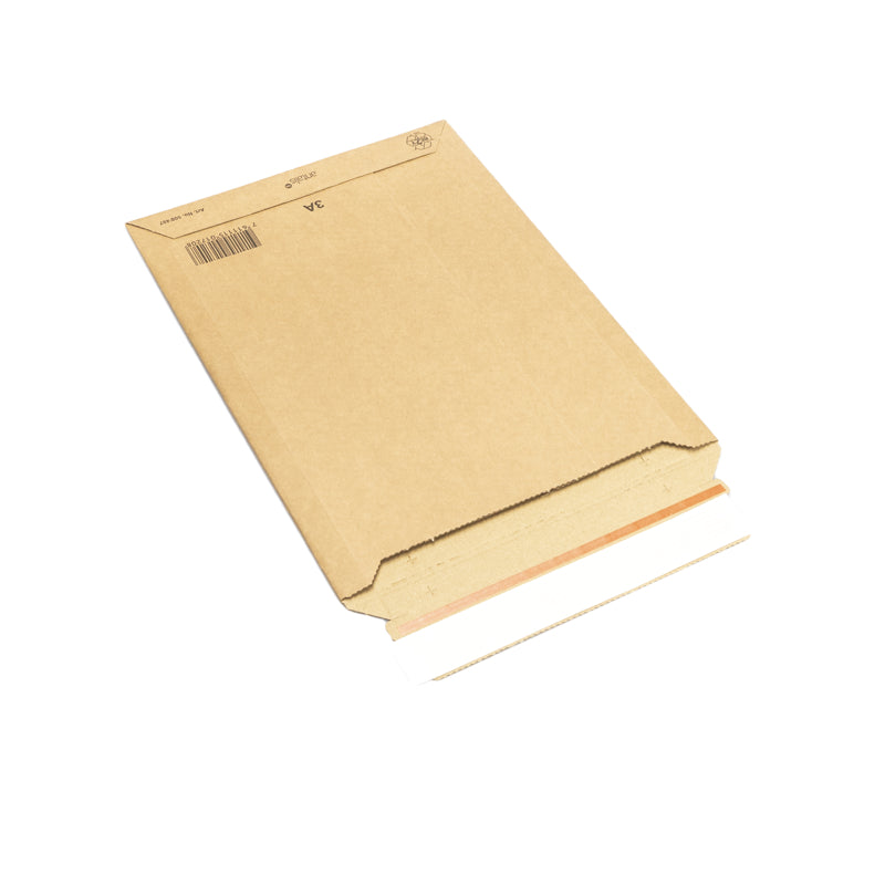 Mikrowell-versandtasche Karton-Versandtasche – 250 × 353 mm, Wellkarton, Braun, Aufreisshilfe – 100 Stück