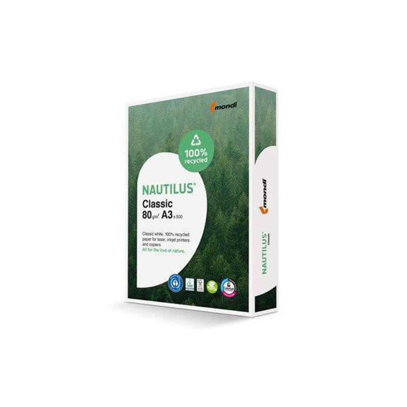 Nautilus Klassisches Recyclingpapier naturweiss – A3, 80 g/m², 2'500 Blatt
