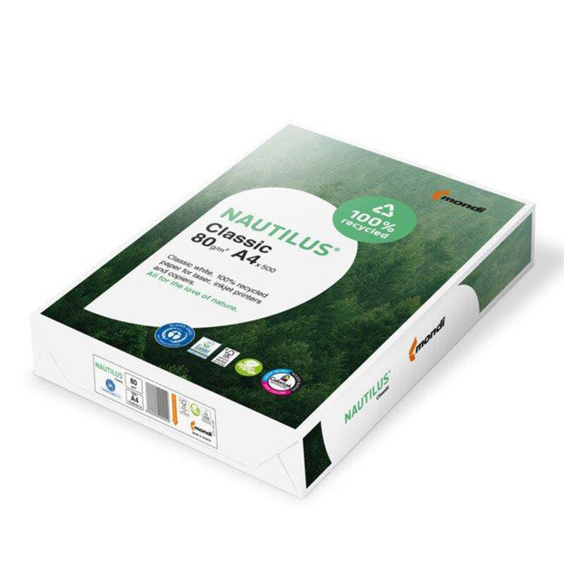 Nautilus Classic Recyclingpapier 100% Recycling naturweiss – A4, 80 g/m², 25'000 Blatt