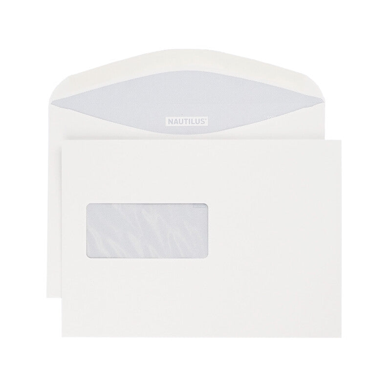 Nautilus Kuvert C5, Fenster links, matt weiss, 100 g/m² – 500 Stk.