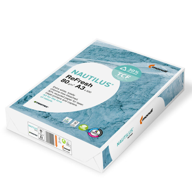 Nautilus ReFresh Recyclingpapier hochweiss – A3, 80 g/m², 2'500 Blatt