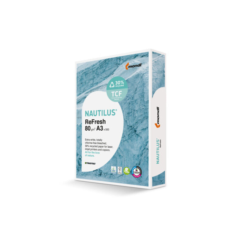 Nautilus ReFresh Kopierpapier Hochweiss – A3, 80 g/m², 12'500 Blatt