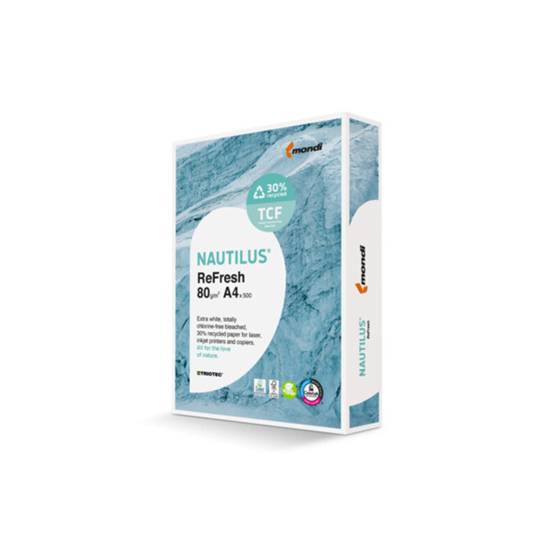 Nautilus ReFresh Kopierpapier – A4, 80 g/m², hochweiss – FSC – TCF, Recycling – 100'000 Blatt