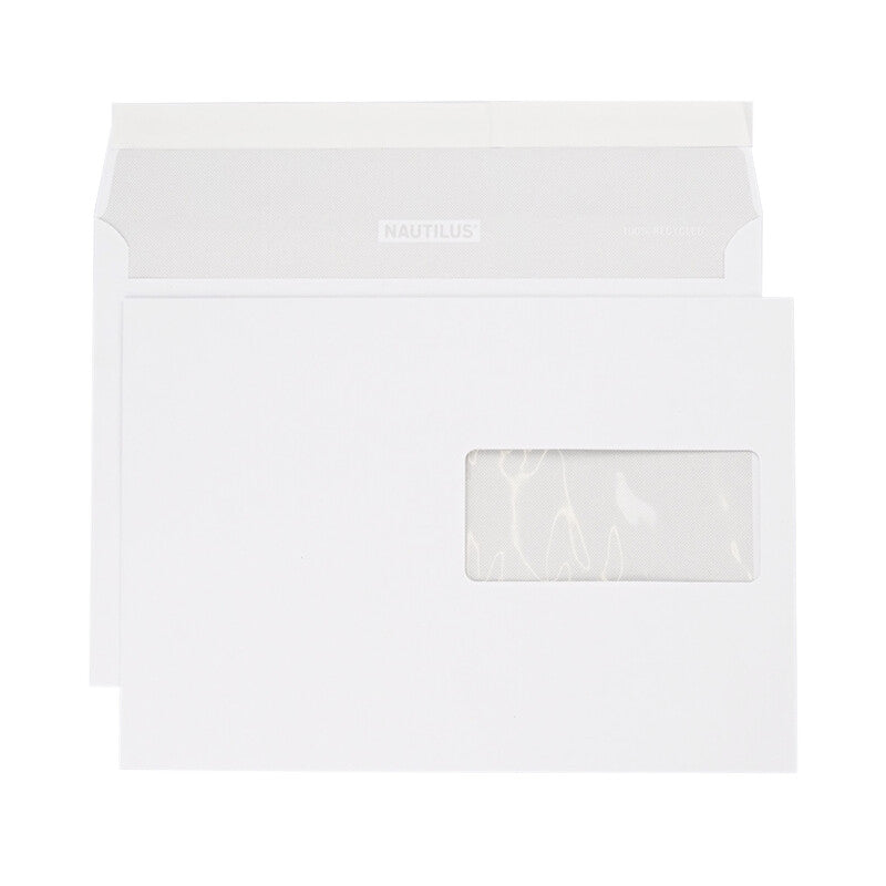 Nautilus Couvert C5, Fenster rechts, matt weiss, 100 g/m² – 500 Stk.