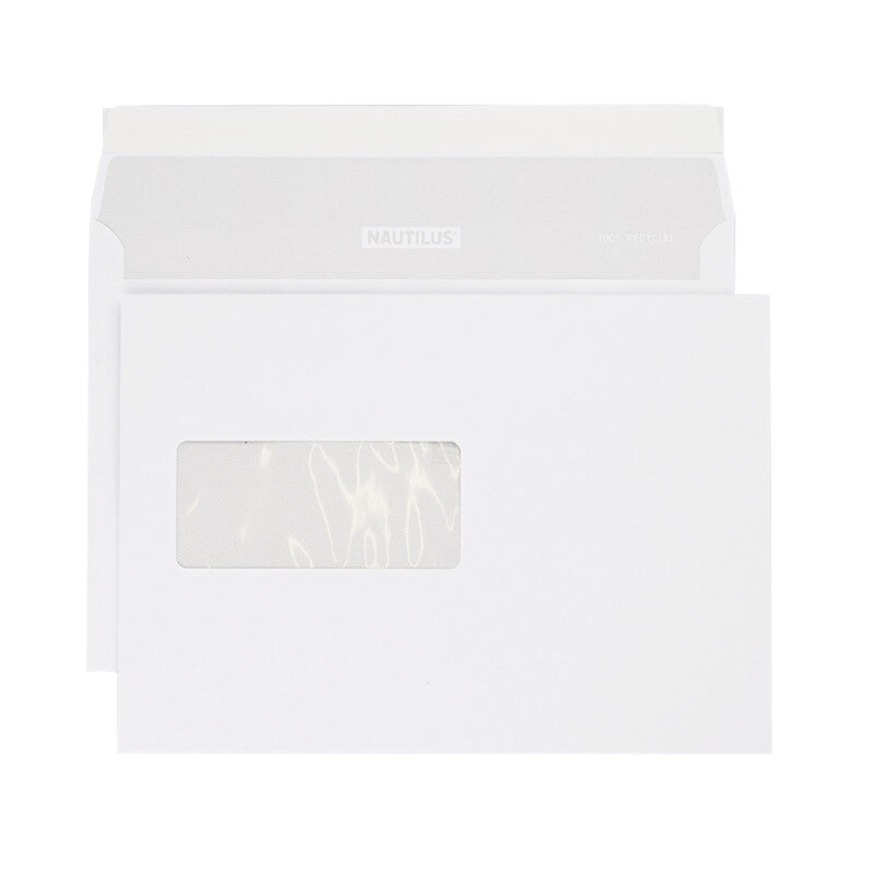 Nautilus Couvert C5, Fenster links, weiss, 100 g/m², mit Innendruck – 500 Stk.
