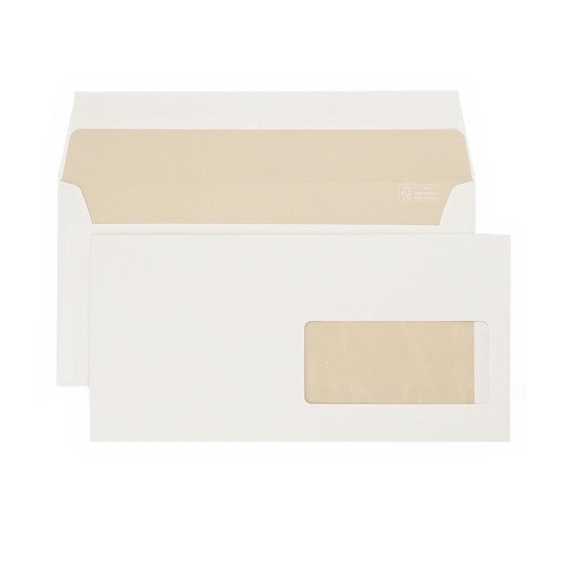 Normasetpuro/biotop3 Normaset Puro Couvert C6/5 (229 × 114 mm), mit Fenster, haftklebend (Optifix), naturweiss, matt – 500 Stk.