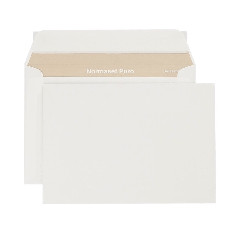 Normasetpuro/biotop3 Normaset Couvert C6 (162 × 114 mm), ohne Fenster, haftklebend (Optifix), naturweiss, 100 g/m² – 500 Stk.