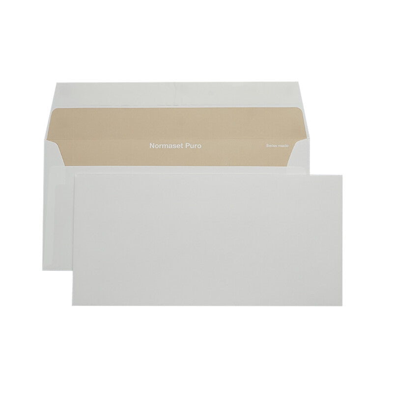 Normasetpuro/biotop3 Normaset Puro Couvert C6/5 (229 × 114 mm), ohne Fenster, naturweiss, 100 g/m², Papier – 500 Stk.