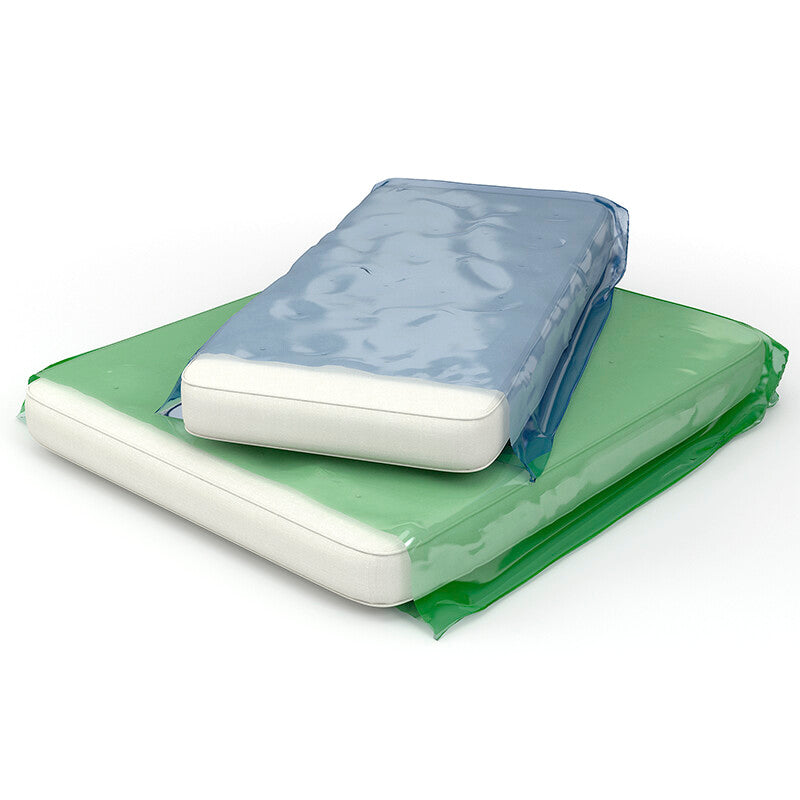 Matratzenhülle 1150 × 2400 mm – 60 µm – LD-PE, blau-transparent – 80 Stück