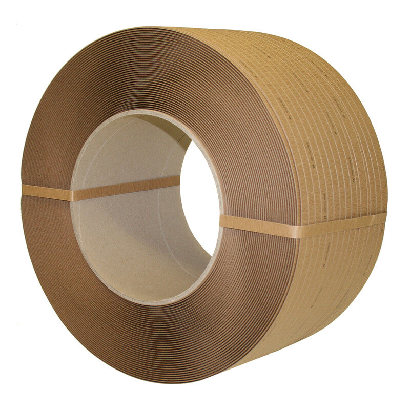 Paperstrap Papier-Umreifungsband – 12 mm × 0.600 mm × 2000 m, Kern-Ø 200 mm, Braun – 1 Rolle