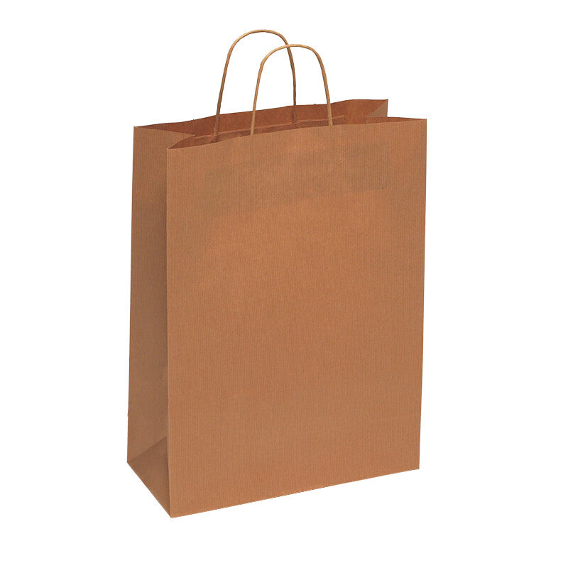 Papiertragetaschen Papiertragetasche – 45 × 48 × 17 cm – Kraftpapier, 100 g/m² – Weiss – 150 Stk.