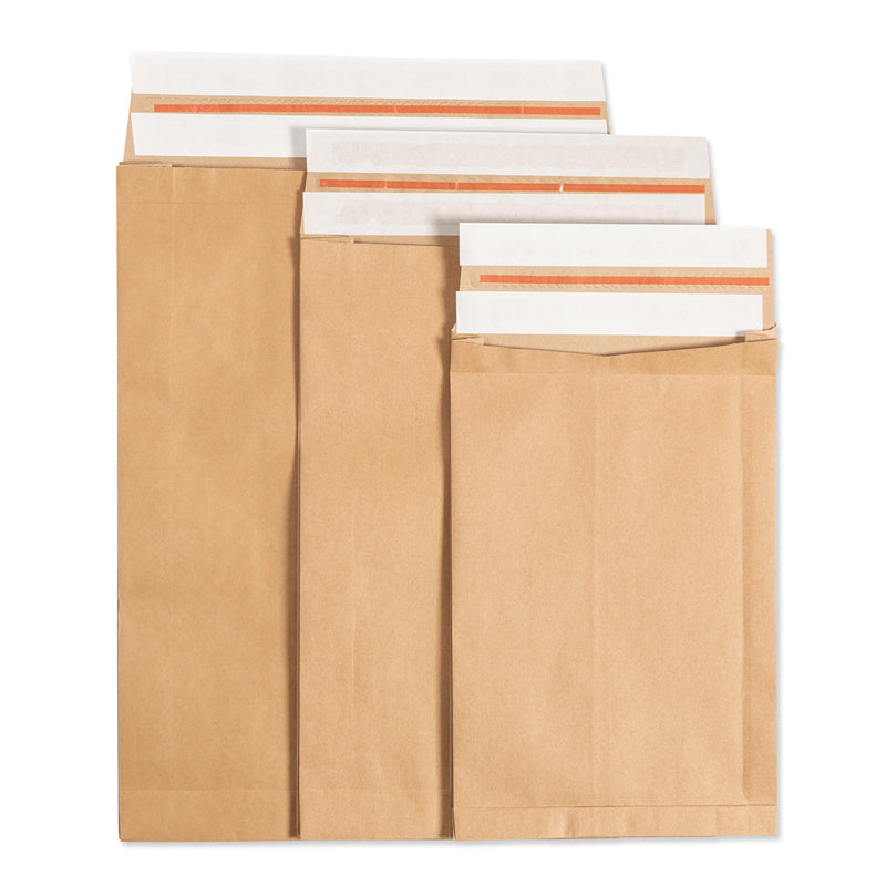 Master'in Papierversandtasche – 380 × 480 × 79 mm, Seiten- und Bodenfalte, Braun, 2× Peel & Seal – 100 Stück