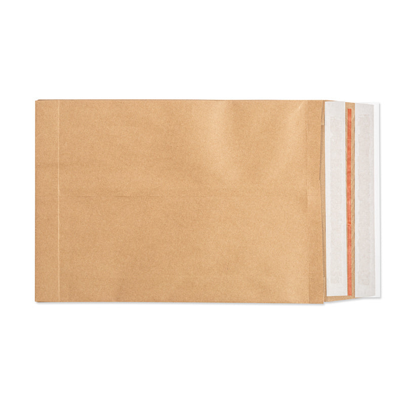 Master'in Papierversandtasche – 380 × 480 × 79 mm, Seiten- und Bodenfalte, Braun, 2× Peel & Seal – 100 Stück