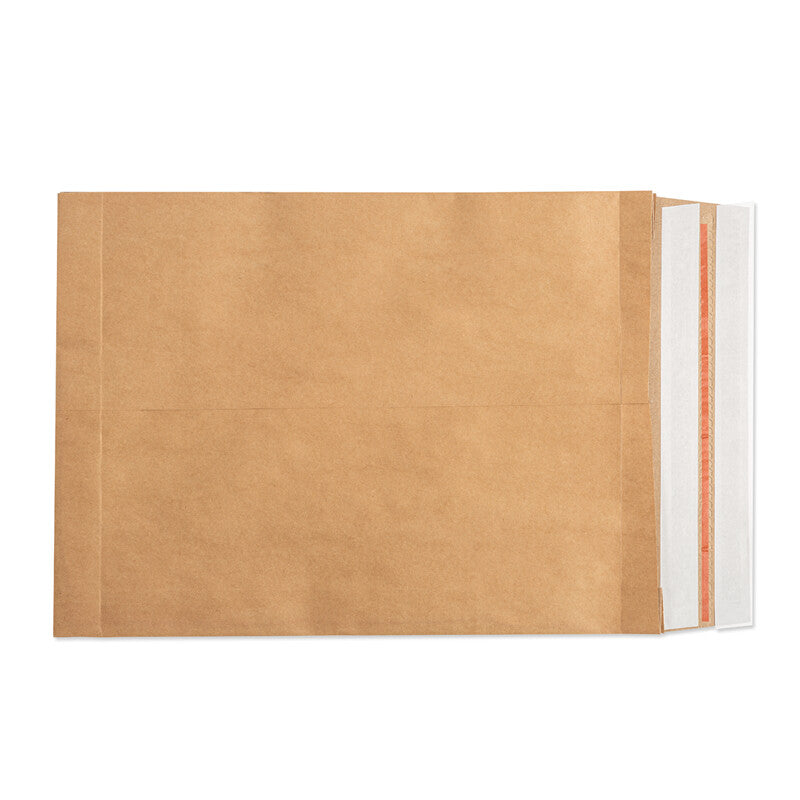 Master'in Papierversandtasche – 380 × 480 × 79 mm, Seiten- und Bodenfalte, Braun, 2× Peel & Seal – 100 Stück