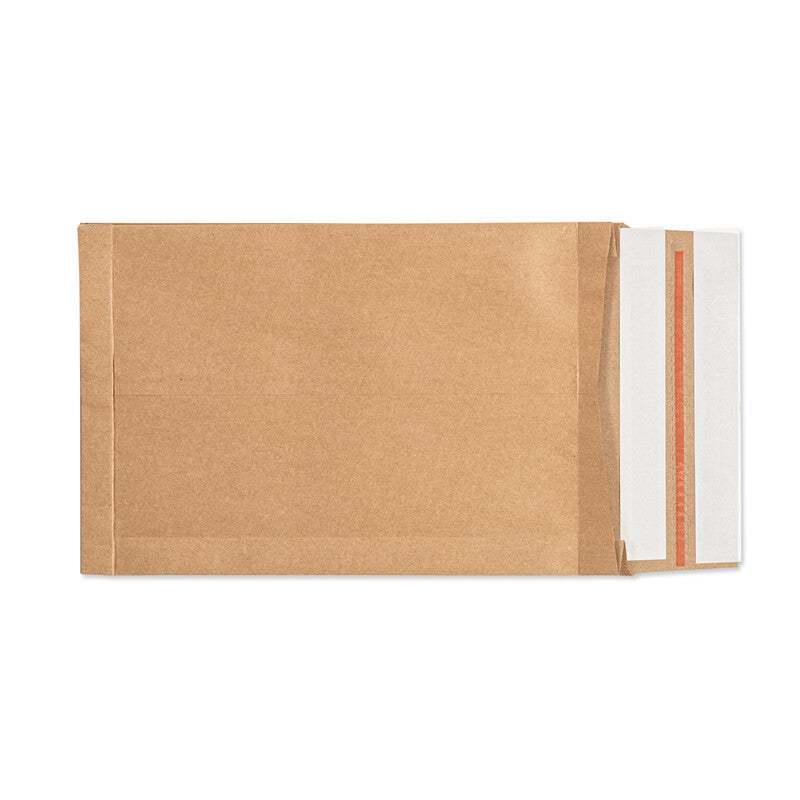 Master'in Papierversandtasche – 250 × 350 × 50 mm, Seiten- und Bodenfalte, Braun, 2× Peel & Seal – 100 Stück